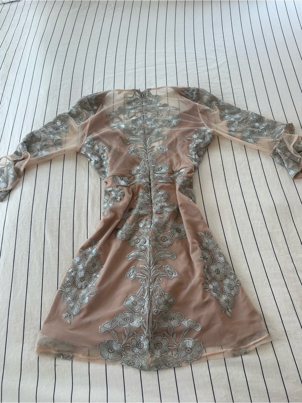 For Love & Lemons x FP Temecula Laced Full Lined Mini Dress Size M Beige - Picture 4 of 7